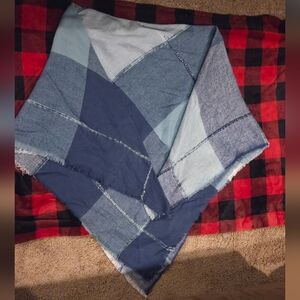 LC Lauren Conrad Navy Plaid Scarf/wrap